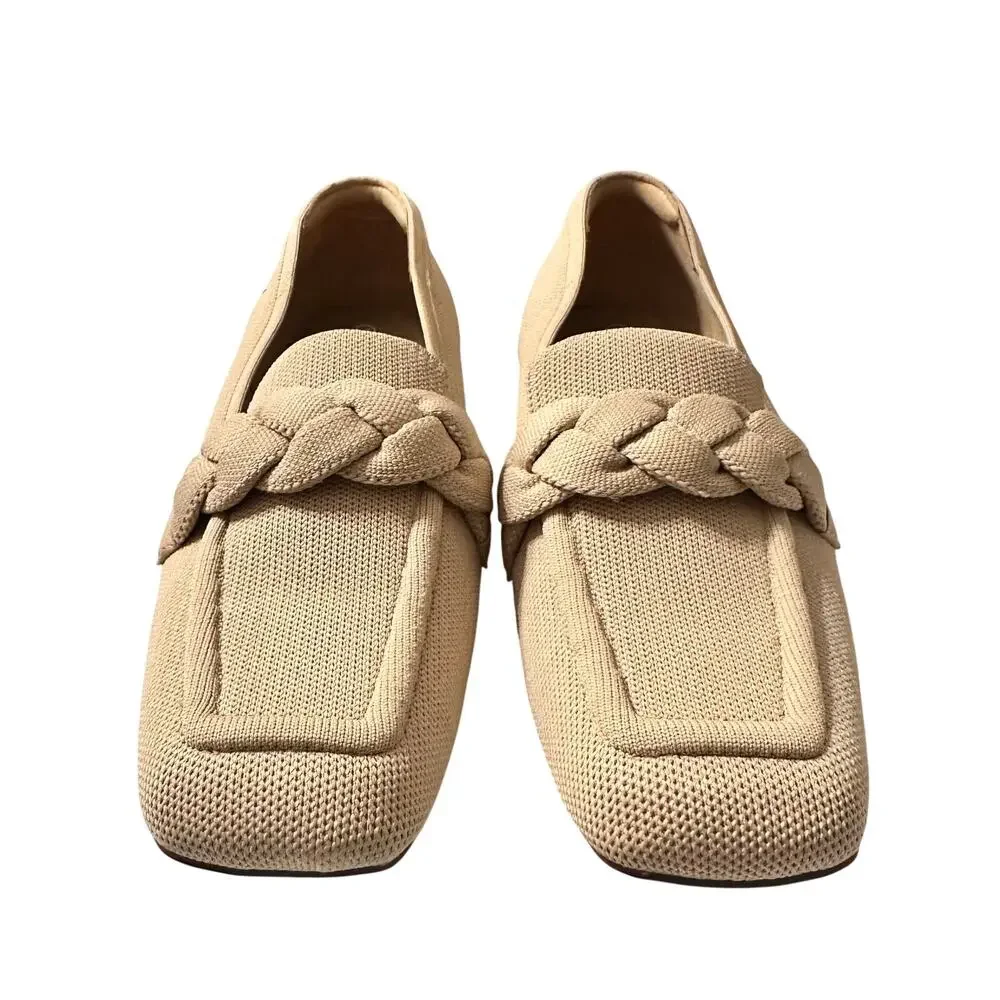 Vivaia Square-Toe Knot Loafers Caitlin 2.0 Almond Sz 41.5 Minimalist Careerwear